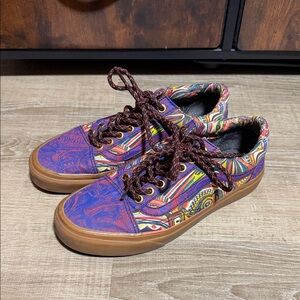 Colorful Patterned Vans Low-Top Sneakers